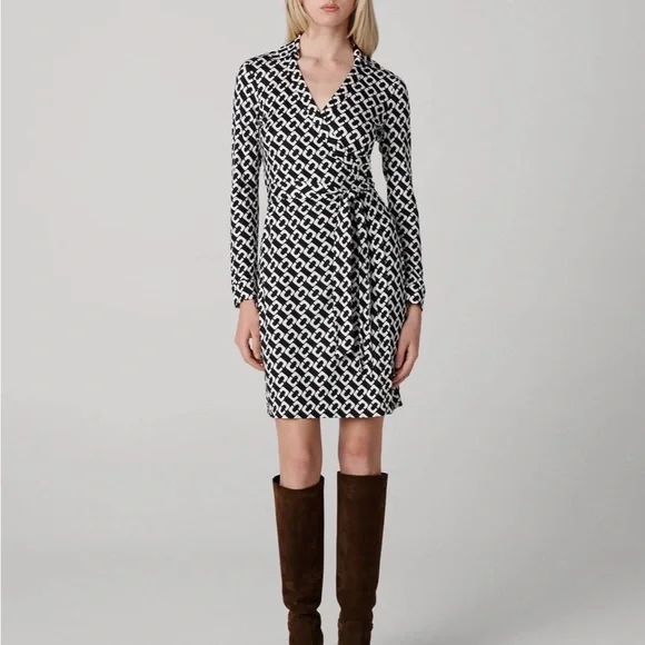 DVF Jeanne Silk Jersey Wrap Dress | Size 14 - Picture 1 of 6